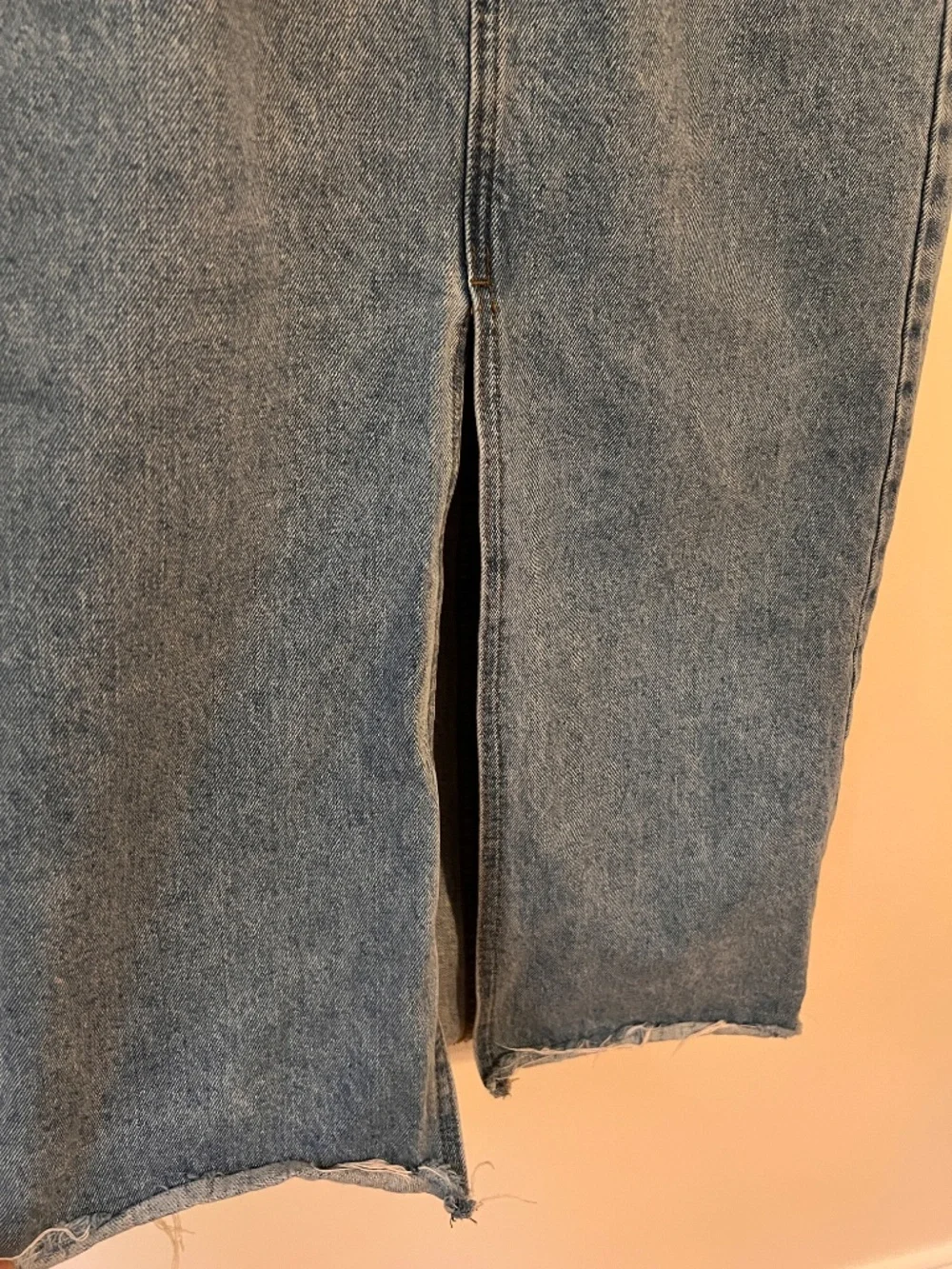 Denim Midi Skirt with Front Slit and V Waist | Size S